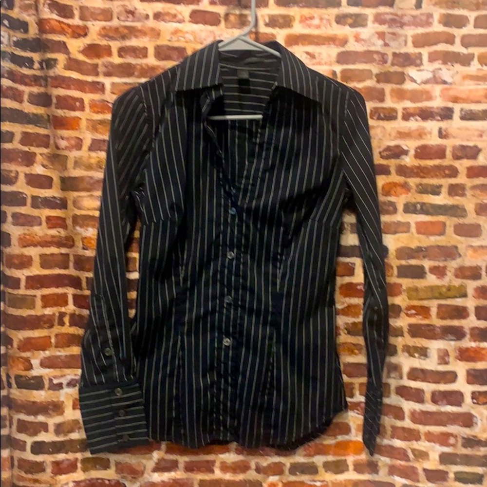 Express XS black & white pin stripe women fitted